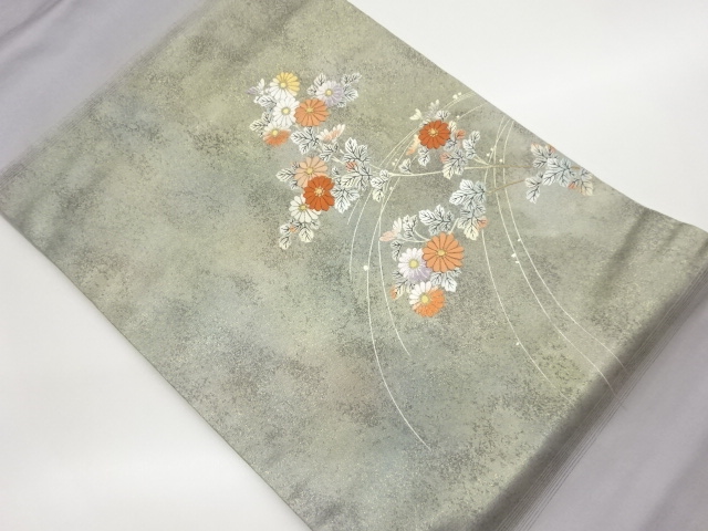 JAPANESE NAGOYA OBI / EMBROIDERY / KINSAI / KIKU